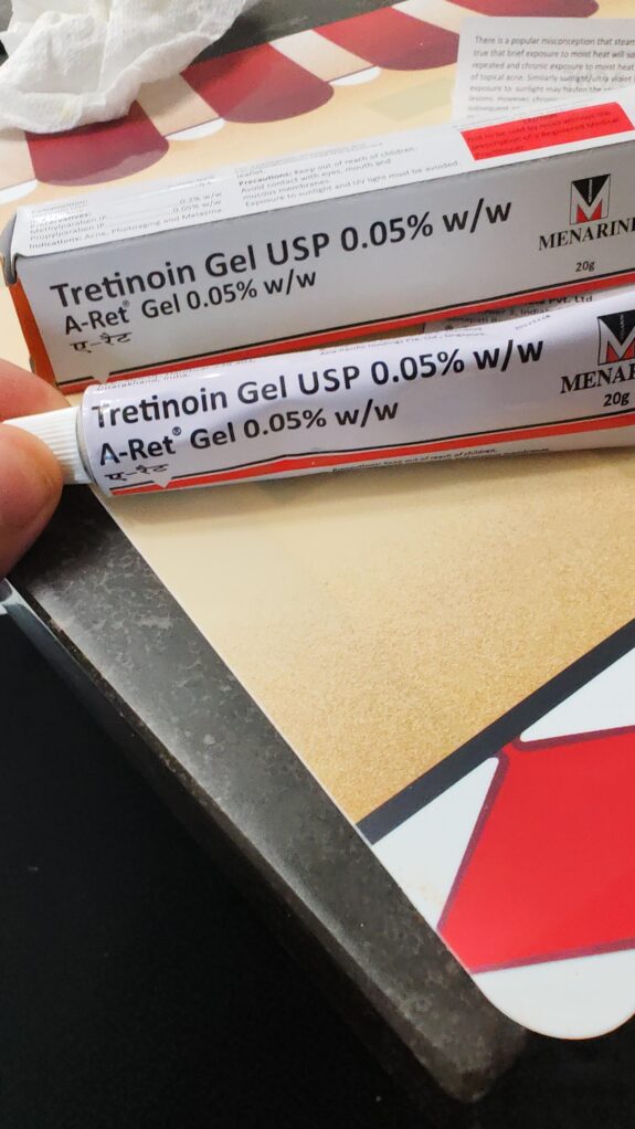 Menarini Tretinoin cream tube.
