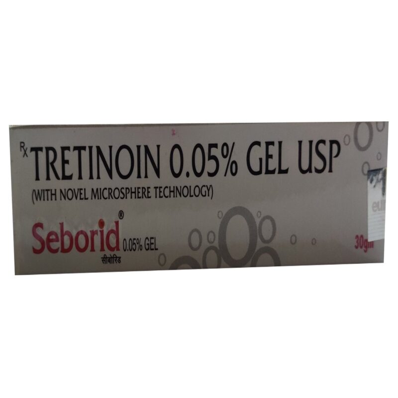 Seborid 0.025% Gel. Product image showing packaging.