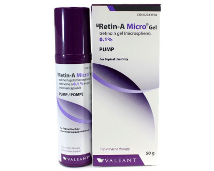 Retin-A Micro 0.04% topical tretinoin medication.
