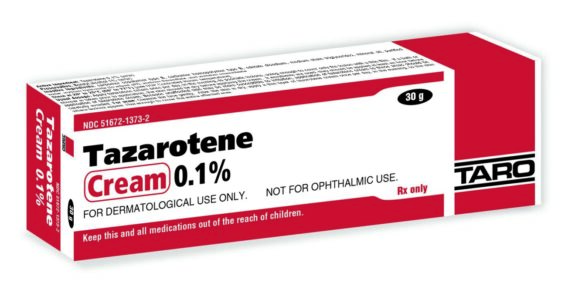 Tazorac 0.1% acne treatment cream tube.