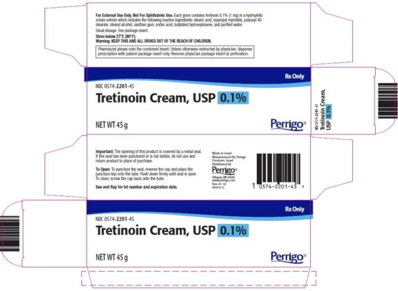 Perrigo Tretinoin Cream 0.1% tube