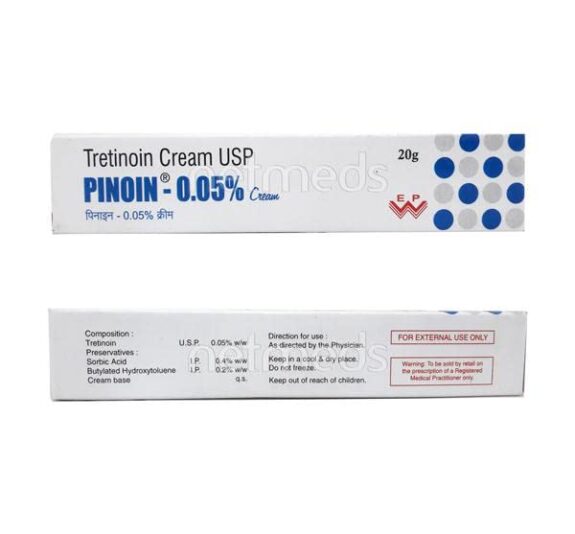 Pinoin 0.05 Cream tube.