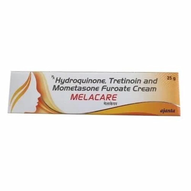 Melacare Hydroquinone cream tube.