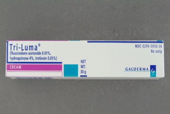 Hydroquinone, tretinoin, and fluocinolone acetonide cream.