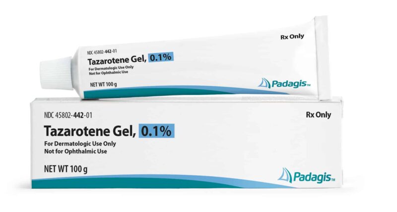 Tazarotene gel, price shown.