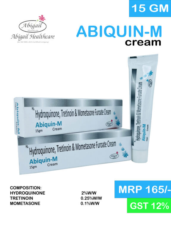 Hydroquinone tretinoin cream, skin lightening treatment.