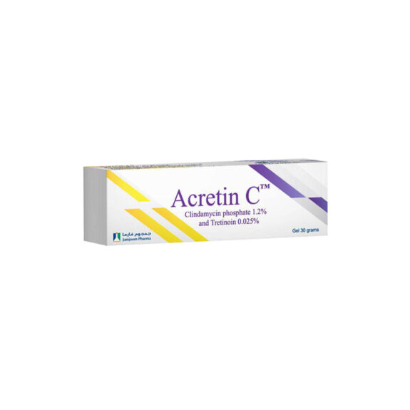 Acretin 0.025% topical retinoid cream tube.