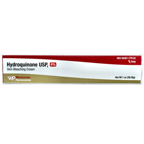 Skin bleaching cream with hydroquinone.