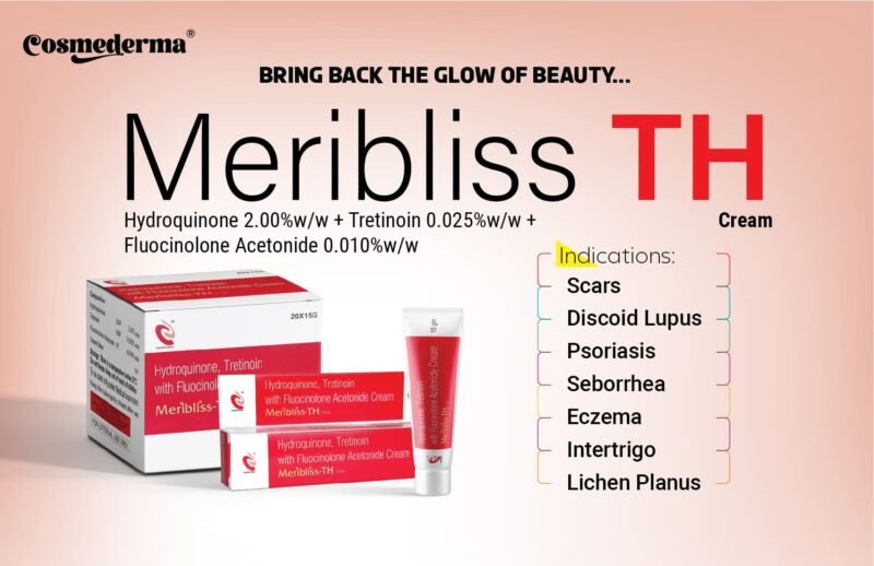 Hydroquinone, Tretinoin, Fluocinolone Acetonide cream tube.