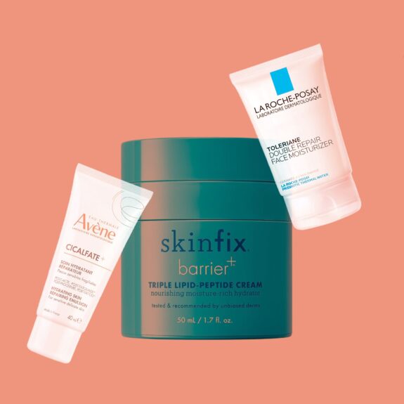 Moisturizer layered over tretinoin for skincare routine.