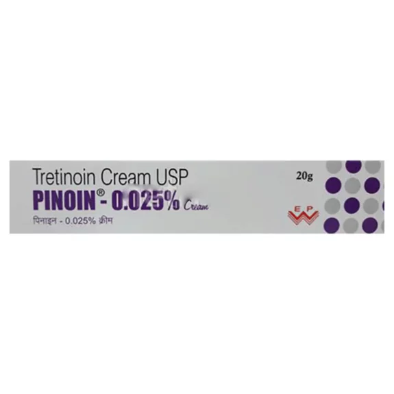Pinoin 0.025% cream tube.