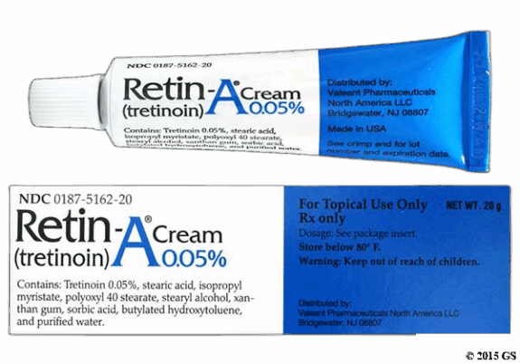 Tretinoin cream for wrinkle reduction.