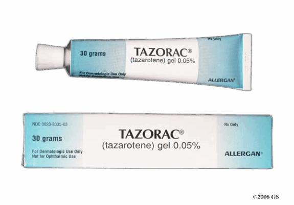 Tazorac Gel 0.05% acne treatment.