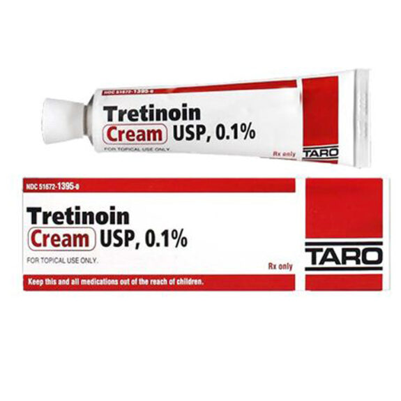 Tretinoin cream tube.