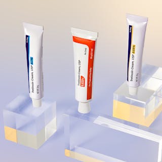 Tretinoin cream tubes, various strengths.