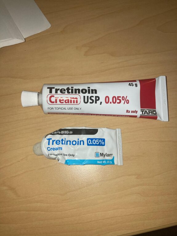 Mylan Tretinoin cream tube.