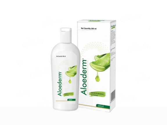 Aloederm Cream, showing product packaging.
