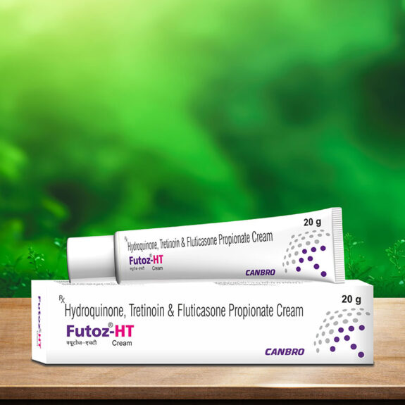 Hydroquinone, tretinoin, and fluticasone propionate cream.