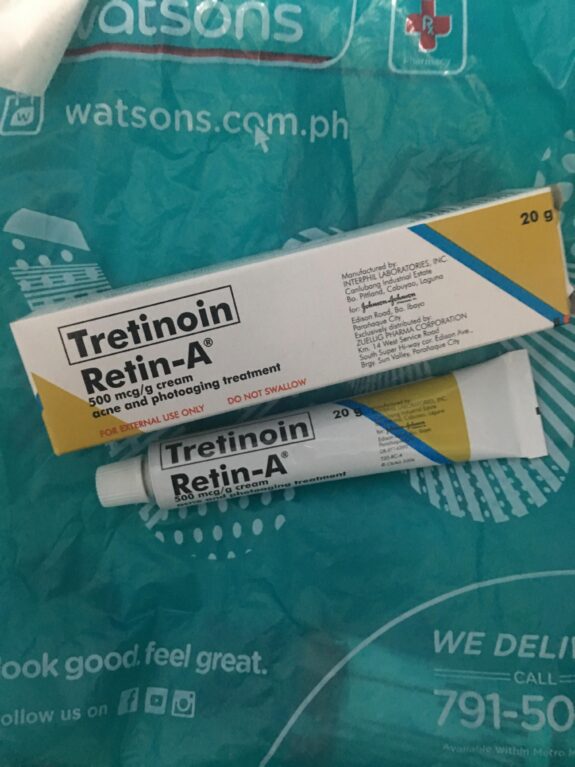 Tretinoin 0.05% cream, Watsons.