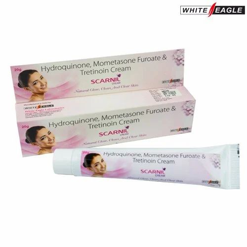 Hydroquinone, tretinoin, and allantoin cream.