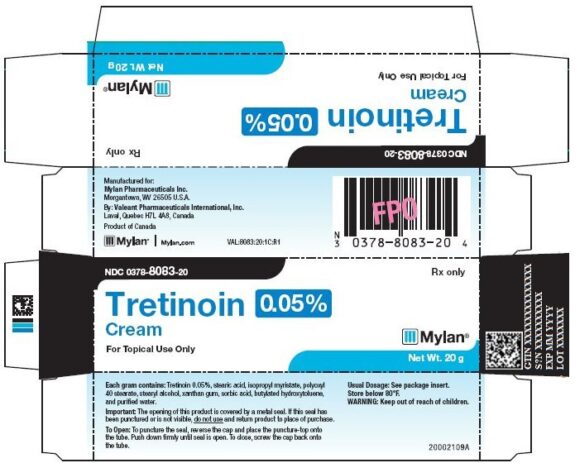 Mylan Tretinoin Cream 0.05% tube