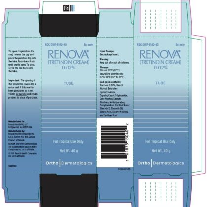 Renova Tretinoin Cream 0.02% tube