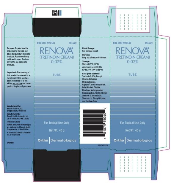 Renova Tretinoin Cream 0.02% tube