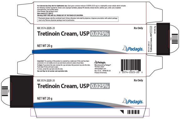 Tretinoin 0.25% cream tube.