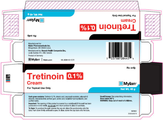 Mylan Tretinoin Cream 0.1% tube