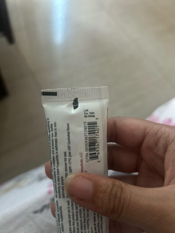 Expired hydroquinone cream tube.