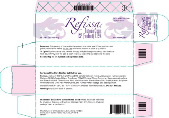 Refissa Tretinoin Cream 0.05% USP emollient.