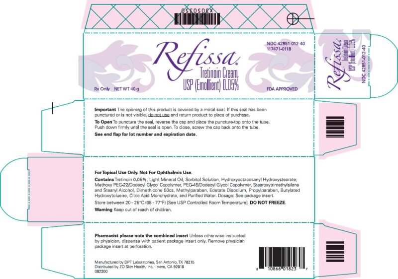 Refissa Tretinoin Cream 0.05% USP emollient.