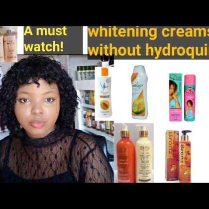 Whitening cream jar, hydroquinone-free.