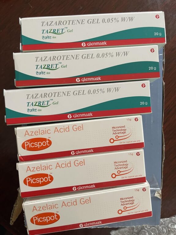 Tazret 0.05% Gel, price shown.
