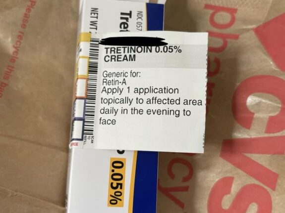 Tretinoin cream, post-Accutane treatment.