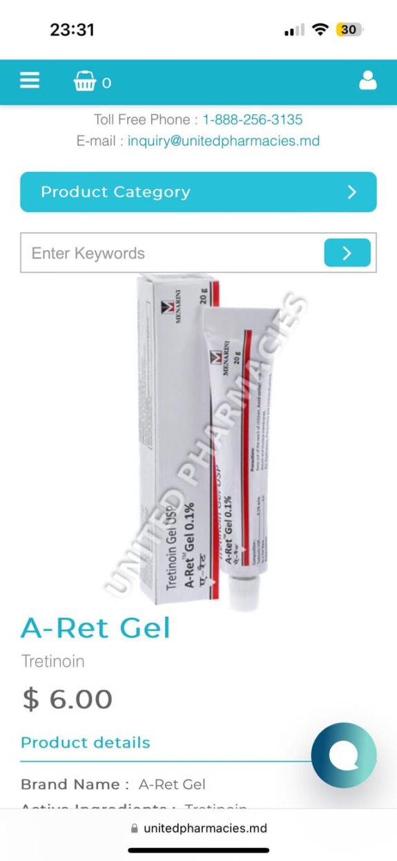 Tretinoin cream tube.