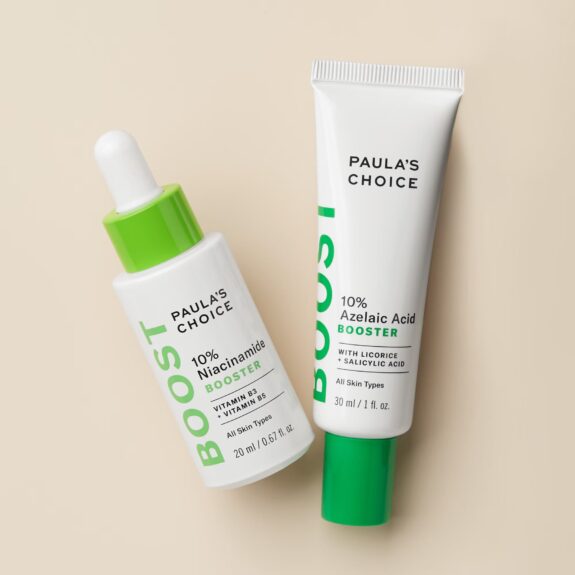 Azelaic acid & niacinamide serum bottle.