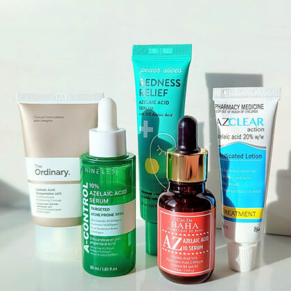 Azelaic acid Korean skincare products.