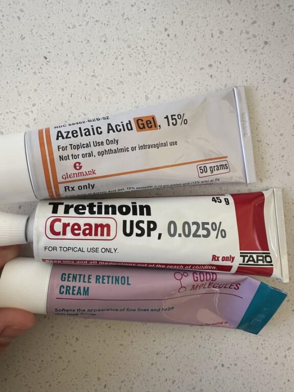 Retinol & Azelaic Acid serum bottle.