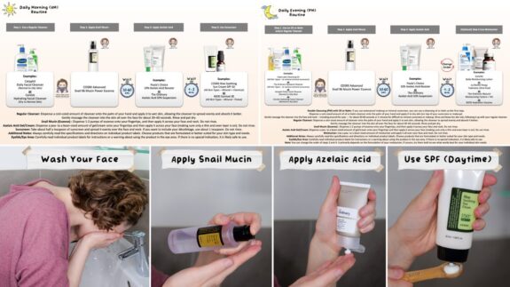 Snail mucin and azelaic acid serum bottle