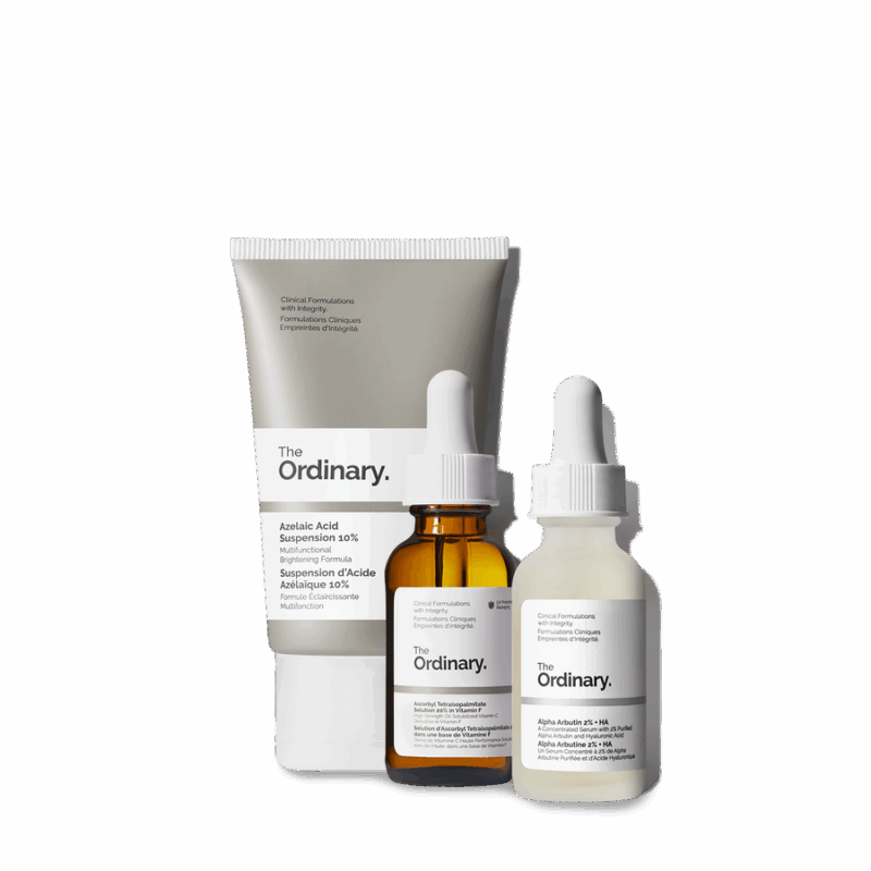 The Ordinary Azelaic Acid & Alpha Arbutin serum bottle.